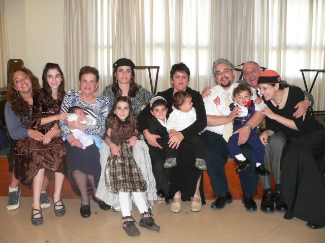 Sheila Rotenberg (Narotsky) and her family.  Sheila is the person holding the baby.